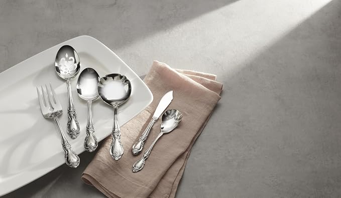 Oneida Louisiana 6-Piece Silverware Serving Set, Flatware | mirror finish, dishwasher safe | heavy duty, cutlery set for kitchen and dining, serving utensil set