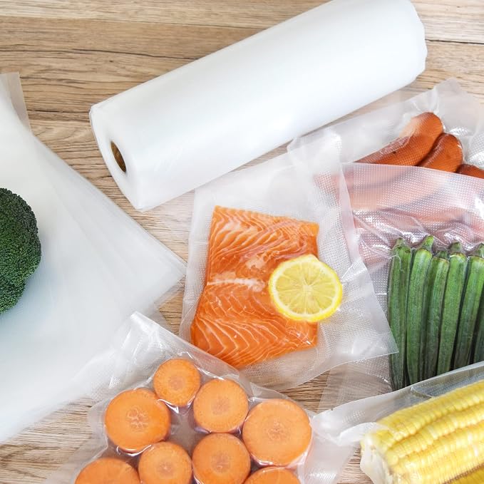 Vacuum Sealer Bags 2 Rolls 8"x50' Commercial Grade Food Saver Bags Rolls for Seal a Meal, BPA Free, Heavy Duty, Great for vac Storage, Meal Prep or Sous Vide