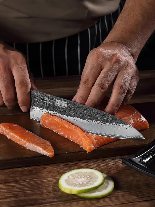 HOSHANHO 5 Pieces Knife Set, 10CR15MOV High Carbon Steel Chef Knife Set | Razor Sharp Japanese Kitchen Knife Set for Daily Prep, Professional Knives Set for Kitchen with Ergonomic Rosewood Handle