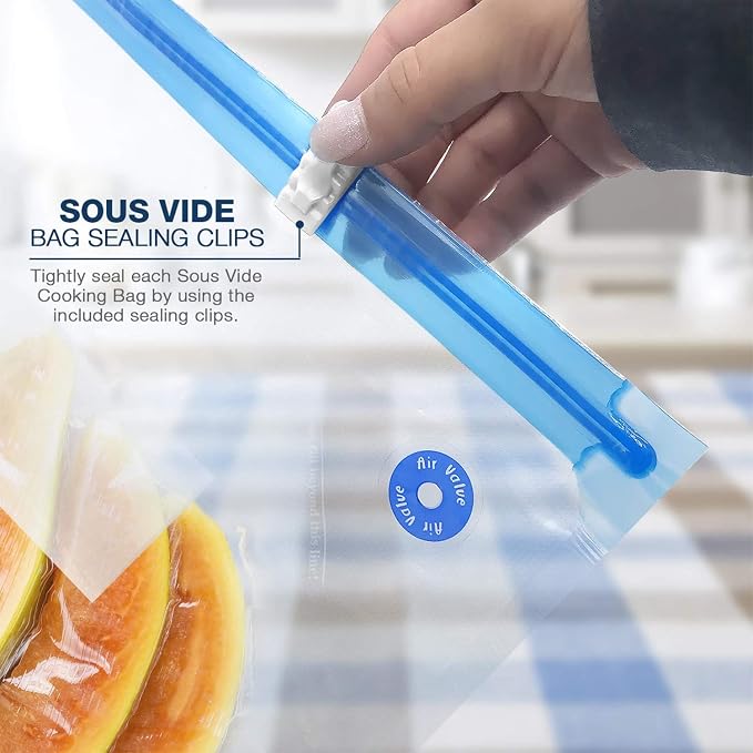 VICARKO 30 PCS Vacuum Zipper Bags Vacuum Sealer Bags 1.4L, 8.5 x 8.5" | Food Storage, Reusable Bags for Sous Vide Cooker, Double Layers, BPA Free, Meal Prep and Sous Vide Cooking, Microwave Heating