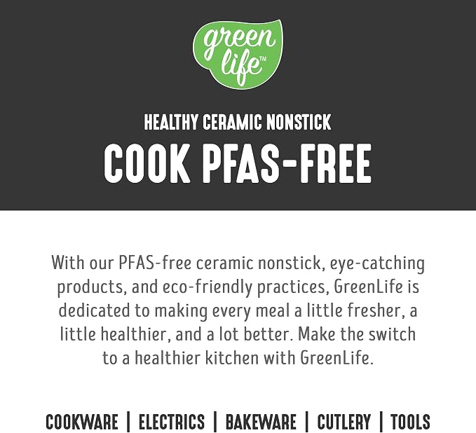 GreenLife 2.5QT Ceramic Nonstick Saucepan with Glass Lid, Black | PFAS-Free Nonstick Coating, Multipurpose Cooking Pot, Milk Pan, Soup Pot, Stay-Cool Handle, Dishwasher & Oven Safe up to 350F