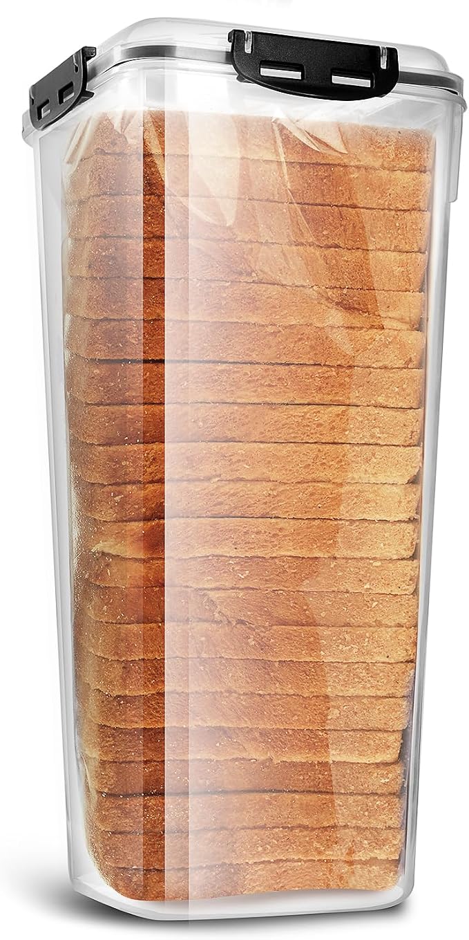 Tafura Bread Container, 5.8 L, Airtight BPA-Free Bread Storage Box | Holds homemade loaves, sandwich bread, artisan loaves, bagels, rolls, and other baked favorites.