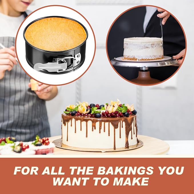 50 Pcs 4 Inch Springform Pan for Baking Mini Cheesecake Pans with Removable Bottom Nonstick Leakproof Round Cake Mold Spring Form Molds for Mini Cheesecake Pizza and Quiches (Black)