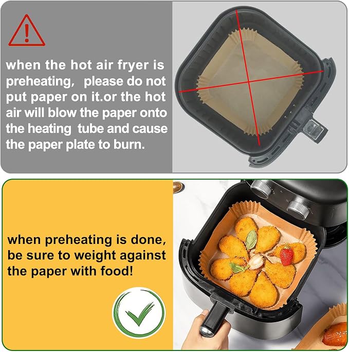 Air Fryer Liners Disposable 4QT/5QT for Chefman Air Fryer, 7.5 Inch 150Pcs Parchment Paper Liners for Chefman 4QT Compact Airfryer & TurboX 4-in-1 Air Fryer 5-Quart