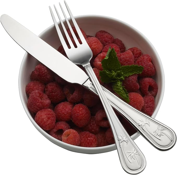 Towle Everyday Palm Breeze Flatware Service for 4, 20 Piece Set, 18/0 Stainless Steel, Silverware Set