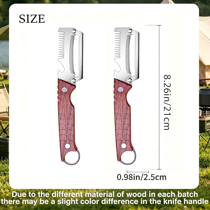 2PCS Multi-Functional Vegetable Peeler for Kitchen, 3 in 1 Stainless Steel Blade with Wooden Handle and Bottle Opener, Kitchen Gadgets Tool for Fruit Peeling Potato Carrot Veggie Peeler (B)