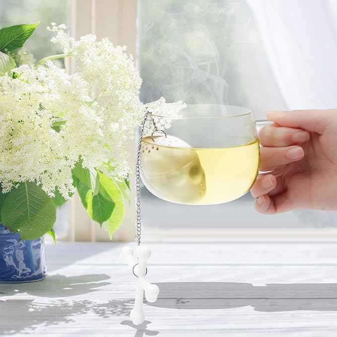 Coolrunner 2 pcs Silicone Tea Bones Skull Tea Infuser Filter | Diffuser Loose Leaf Leaves Silicone Tea Strainer