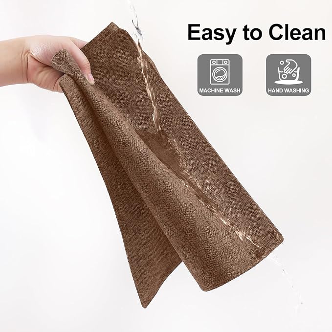 Homaxy Cloths Placemats for Dining Table Set of 6, 13" x 19", Brown | Heat Resistant, Washable, Cotton Linen Blend Table Mats, Easy to Clean Place Mats, Indoor Outdoor