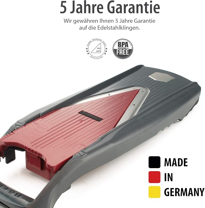 Börner Mandoline Slicer Vital (Starter Set) • Vegetable Slicer with Stainless Steel V-Blade • 10 Cutting Styles for Slices, Strips & Dices • Various Thickness Settings & Dressing Function