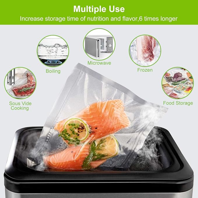 MAGIC SEAL 15 Inch Vacuum Sealer Bag Rolls, 2-Pack, 15x50 ft, 100 ft Total | Extra-Wide Textured Vacuum Seal Bags for Brisket, Large Cuts and Sous Vide, BPA-Free, 4 mil Textured Side, Freezer Safe