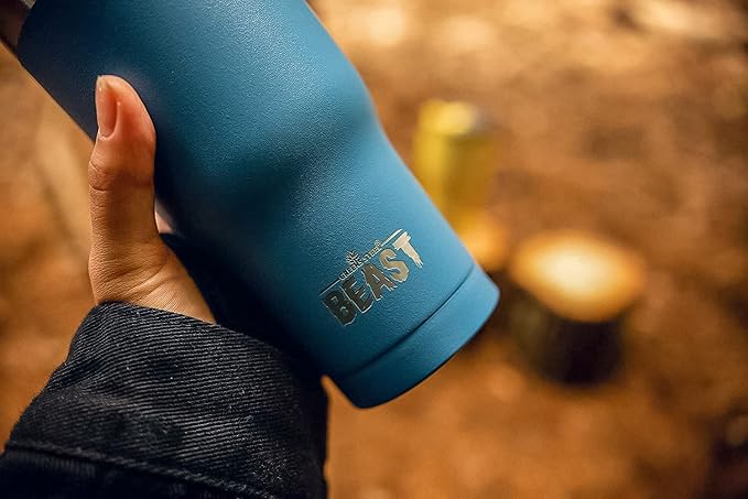 Beast 40 oz tumbler - Vacuum Insulated Tumbler with Straw - Leak Proof Stainless Steel Travel Mug - Double Wall Iced Coffee Cup - Reusable Water Bottle - Gifts for Mom, Women and Men (Stormy Sky Blue)