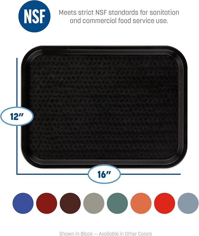 Carlisle Cafe Tray, Fast Food Restaurant Tray, 12 x 16, 1 Ct, Gray