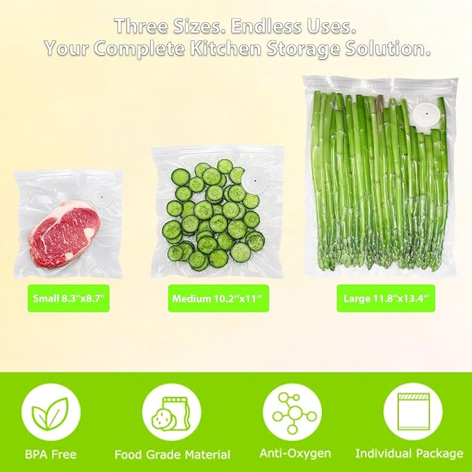 MOMODA Sous Vide Cooking Bags - Set of 20 | BPA-Free Reusable Vacuum Seal Bags (20 Large)