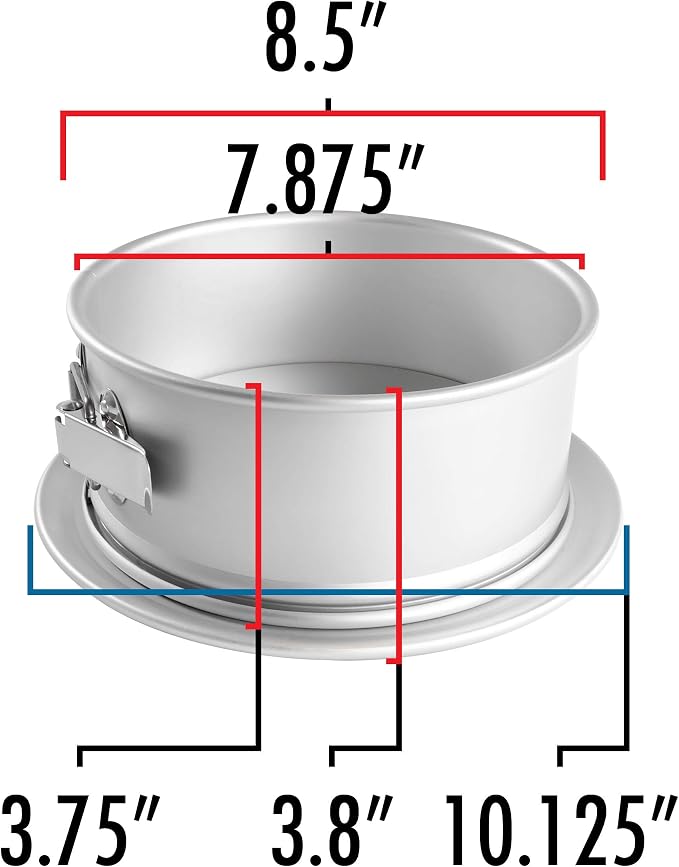 Fat Daddio's PSF-83 Anodized Aluminum Springform Pan, 8 x 3 Inch