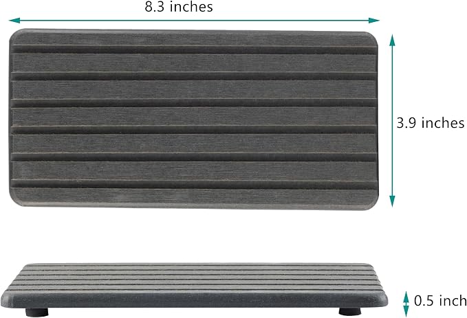 NiuYichee 2 PCS Water Absorbent diatomite Coasters, 8.3" x 4" Water Absorbing Stone Tray for Sink, Stone Drying mat for Kitchen Counter, Stone soap Tray Used for Hand Soaps & toiletries & Plants