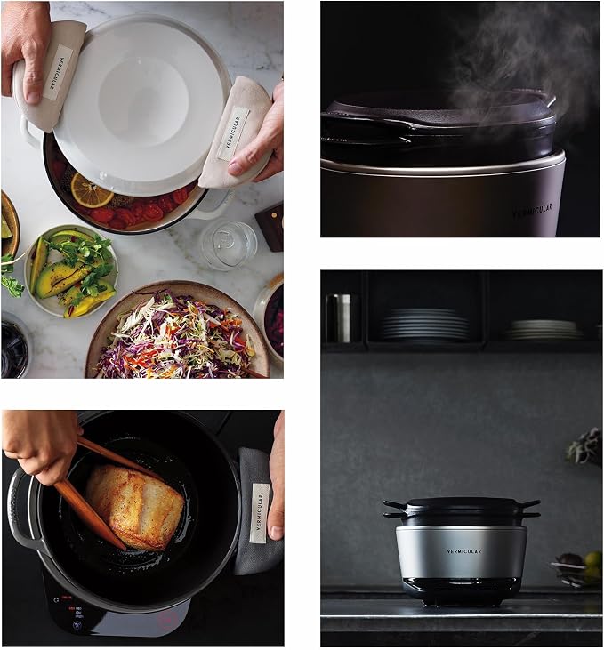 Vermicular Musui–Kamado Cast Iron Induction Cooker, Sea Salt | Precision Temperature Control, Waterless Cooking, Non-Toxic Enameled Cast Iron Pot, Japanese Multicooker & Rice Cooker (120V)