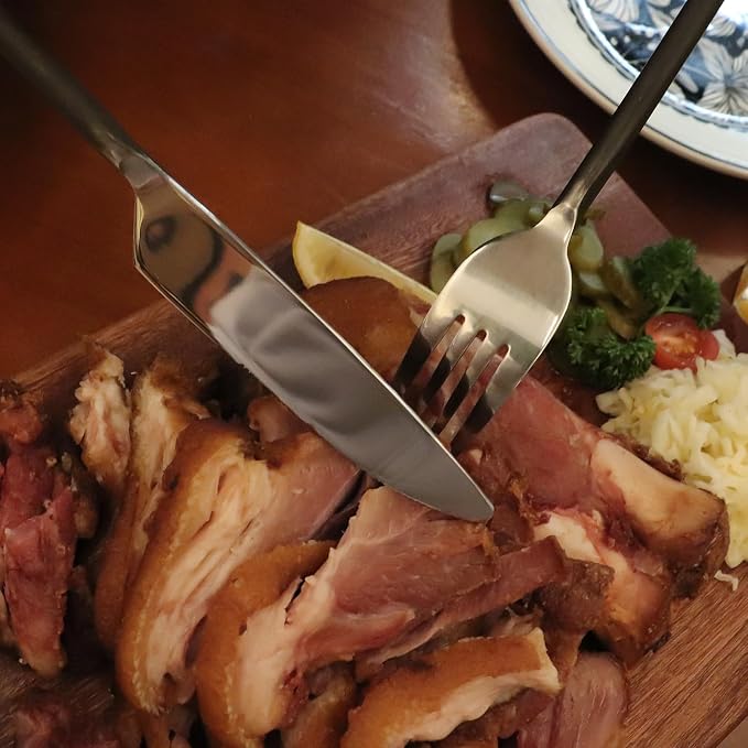 Silverware Set Musical Note Antiqued Black Handle Service for 4 | 20-Piece 18/10 Stainless Steel Flatware, Knife Fork Spoon Cutlery Set, Daily Use Wedding Housewarming Gift, Dishwasher Safe