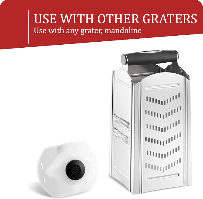 Borner by Reston Lloyd Food Safety Holder for Mandoline Slicers, Cutters & Graters, Protective Finger Guard for Safe Slicing & Grating, Made in Germany, White