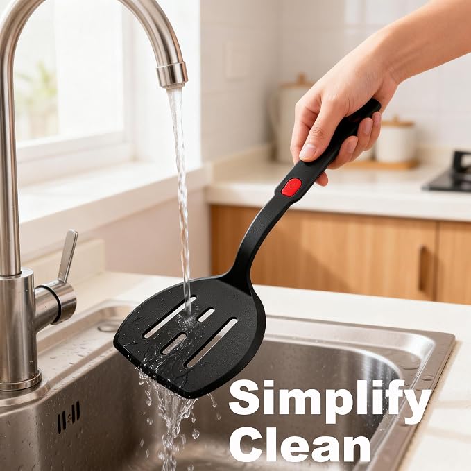 2 Piece Silicone Pancake Spatula Turner | 600°F Heat Resistant Spatulas for Nonstick Cookware,Large Kitchen Cooking Utensils Set for Egg,Pancake,Burger