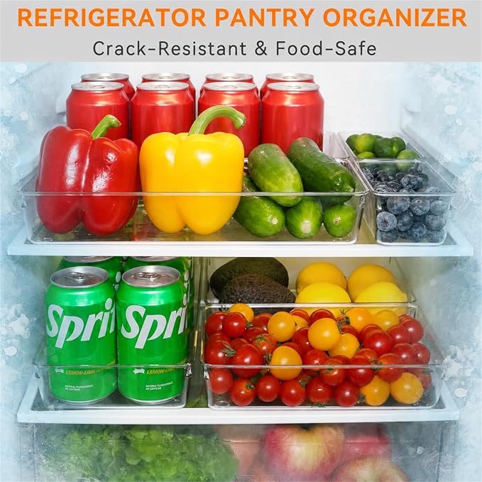21 Pack Large Clear Plastic Drawer Organizer Trays | BPA-Free Acrylic Organizer Bins for Large Kitchen Utensils, Bathroom, Makeup, Jewelries, Office Desk, School Supplies, Perfume