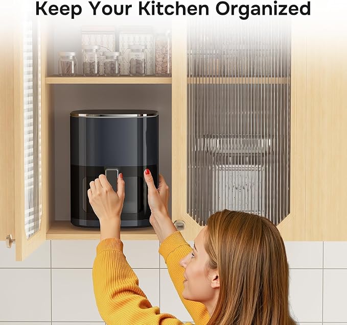 Simple Deluxe 12-in-1 Air Fryer 6.34 Qt, Digital Preset Airfryer with Visible Window, Nonstick and Dishwasher-Safe Basket, Air Fry, Roast, Bake, Dehydrate, Fries, 1700W, Gary