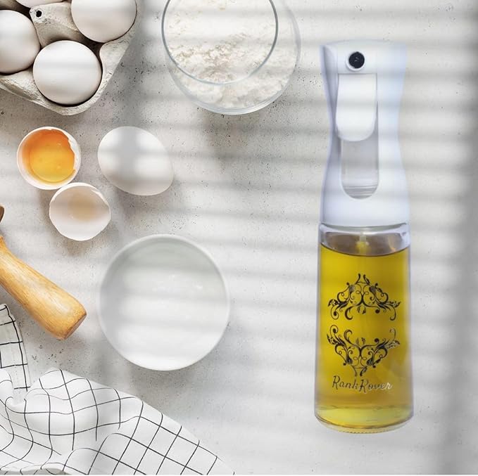 250ml Glass Olive Oil Sprayer for Cooking β Fine Mist Refillable Oil Dispenser Bottle for Air Fryer, Baking, Grilling & Salad β Premium Food-Grade Kitchen Gadget for Healthy Cooking