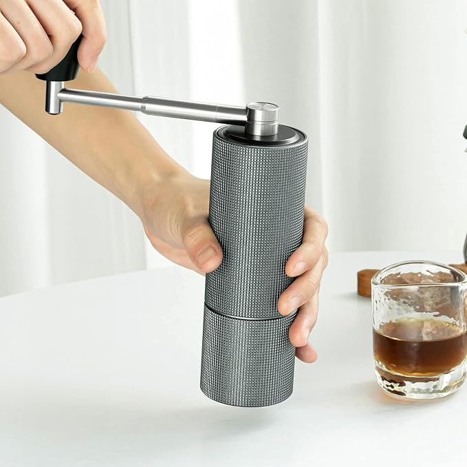 TIMEMORE Chestnut C2 Fold Manual Coffee Grinder with Adjustable Coarseness, Capacity 25g with CNC Stainless Steel Conical Burr, Pour Over Coffee for Hand Grinder of Office Home Traveling Camping