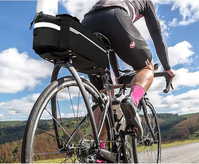 RAYMACE Bike Rear Rack Bag, Bike Trunk Cooler Bag | Bicycle Pannier for Warm or Cold Items(Black)