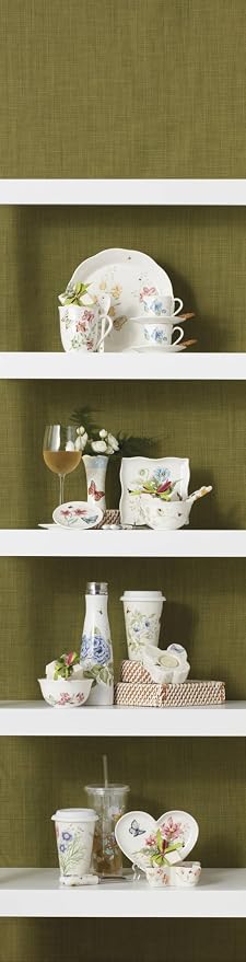 Lenox 885606 Butterfly Meadow Butterfly-Shaped Bowl, White | dishwasher safe, microwave safe | figural butterfly shape | home decor | 20oz, gift for women, salad bowl