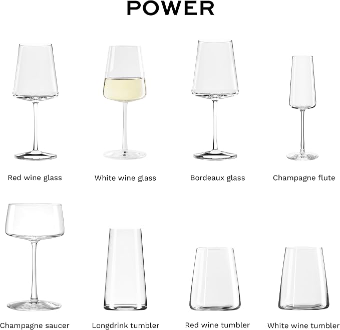 Stölzle Lausitz White Wine Glasses Power Set of 6, 13 1/2 oz – Modern Wine Glasses for Maximum Aroma Enhancement – Elegant Crystal White Wine Goblets – Dishwasher- & Shock-Resistant, Made in Germany