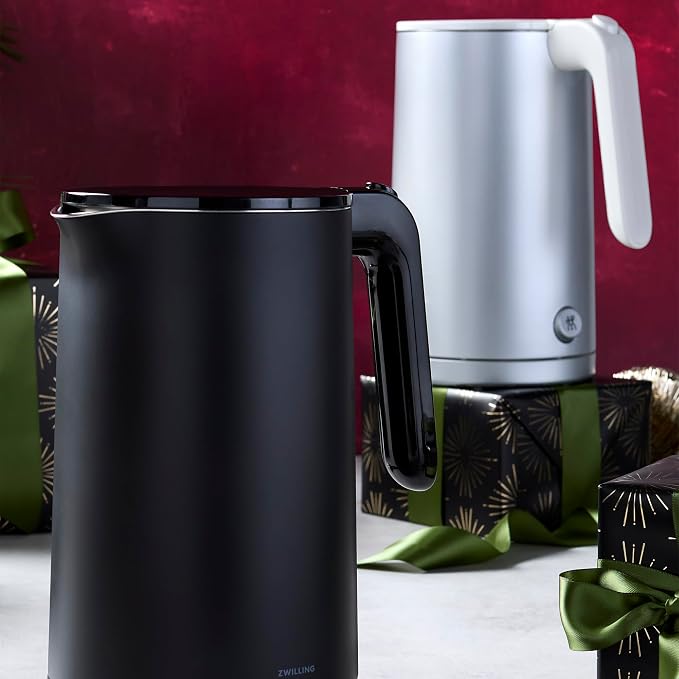 ZWILLING Enfinigy Cool Touch Electric Kettle, 1-Liter Cordless Hot Water & Tea Kettle, Fast Boil, Double-Walled Stainless Steel, Black