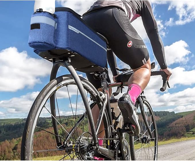 RAYMACE Bike Rear Rack Bag, Bike Trunk Cooler Bag | Bicycle Pannier for Warm or Cold Items (Navy)