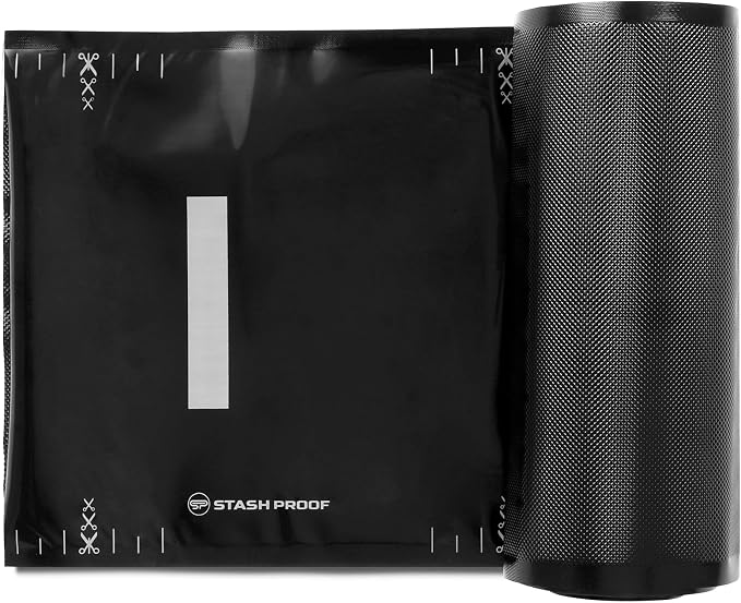 Vacuum Seal Rolls 11" x 50' 2 Pack (100 Feet Total) 5.5 Mil (Black and Black) - BPA Free Commerical Grade Food Saver for Storage, Sous Vide, and Meal Prep Sealer Bag