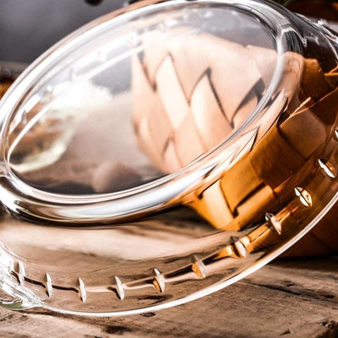 1 Pack Round Glass Pie Pans for Baking Round Baking Dishes with Handles for Apple Pie Pumpkin Pie Salads (Clear 10in)