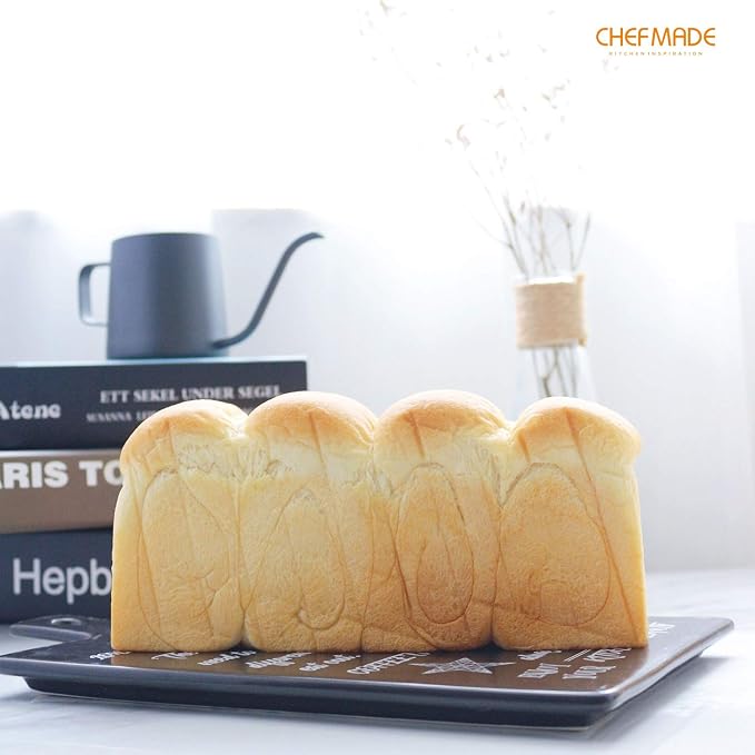 CHEFMADE Mini Pullman Loaf Pan with Lid, 0.66Lb Dough Capacity Non-Stick Rectangle Flat Toast Box for Oven Baking 2.8" x 8.3"x 2.7"(Champagne Gold)