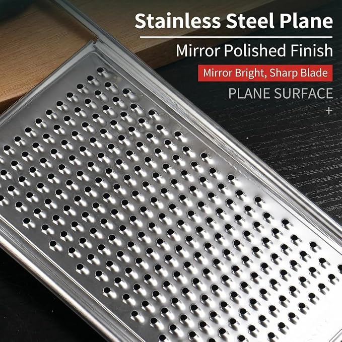 NACOLUS Classic Fine Cheese Grater & Zester,Stainless Steel Handheld | ultra-sharp,stainless cheese shredder&zester for cheese,citrus,ginger,garlic,flat design easy clean,slim for easy storage