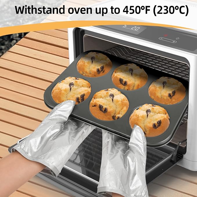 Jumbo Muffin Pan 6-Cups Cupcake Pan, Premium Large Muffin Tin for Baking, Non-Stick and Thickened Carbon Steel Jumbo Cupcake