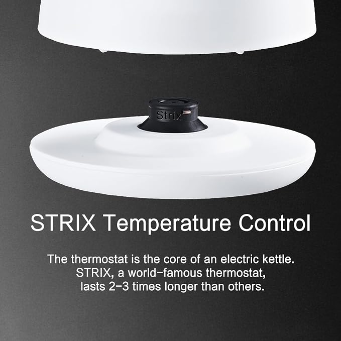 1.5L Electric Kettle Temperature Control, Porcelain White | Double Wall Cool Touch Teapot, Fast Boil, 5 Temperature Control, LED Display, Auto Shut-Off & Keep Warm
