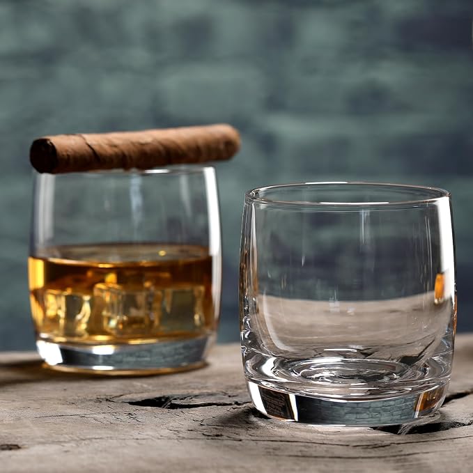Whiskey Glasses Set of 6, Premium Crystal Bourbon Glass, 12.5 oz Drinking Glasses for Scotch, Cocktail, Whisky and Juice, Transparent Rocks Glasses, Dishwasher Safe Glassware, Gifts for Christmas