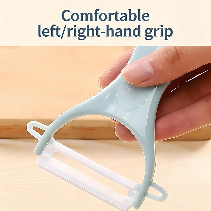 2-Pack Ceramic Y-Peeler Set - Sharp Rust-Proof Vegetable & Fruit Peelers, Blue