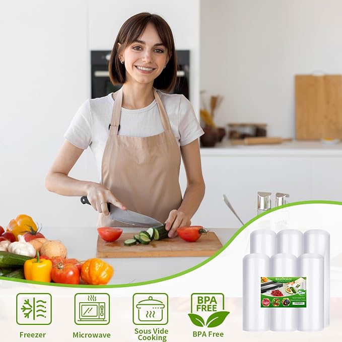 8Pack Vacuum Sealer Rolls 8"&11"x20' BPA Free Sous Vide Bags