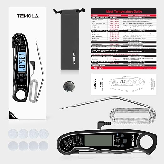 Meat Thermometer, Instant Read Food Thermometer for Cooking, Digital Food Thermometer with LCD Backlight for Candy Fry Grill BBQ Liquids, Kitchen Oven Safe Dual Probe 2 in 1 Thermometer | Digital Food LCD Backlight for Candy Fry Grill BBQ Liquids, Kitc...