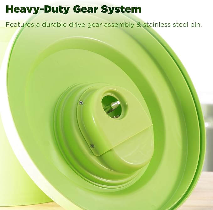 20 Quart (5 Gallon) Commercial Salad Spinner, Heawy Duty Manual Lettuce Dryer with Built-in Drain Hose, Large Vegetable Washer Holds 7 Lettuce Heads for Restaurant Kitchen Prep
