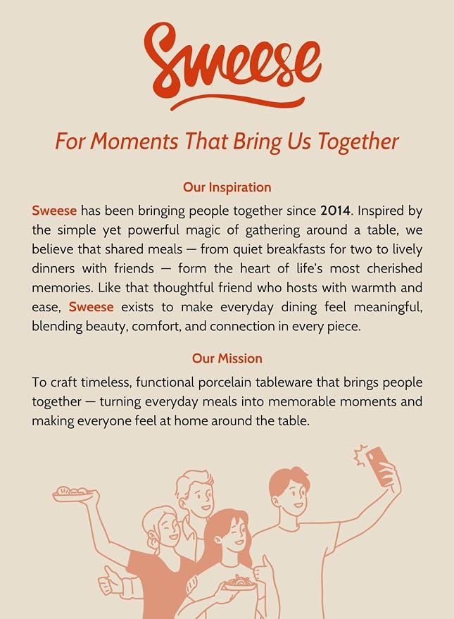 Sweese Large Salad Serving Bowls, 30 Ounce Porcelain White Pasta Plates Set of 6, 8.4 Inch Pasta Bowls for Dinner, Salad - Microwave Dishwasher