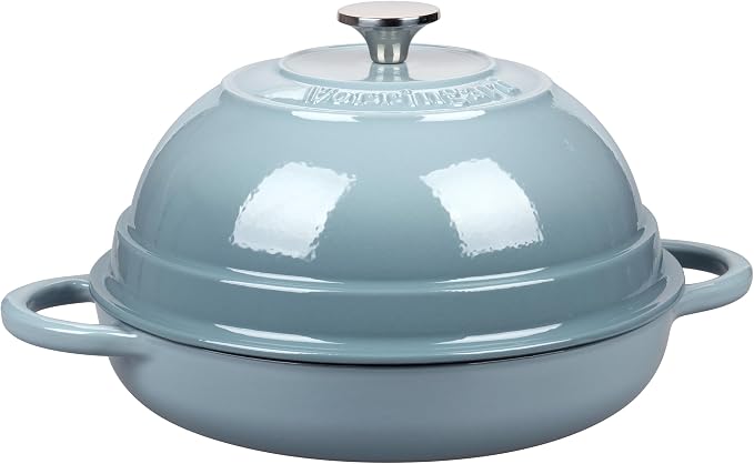 Cast Iron Enameled Dutch Oven Pot with Lid for Bread Baking, Bread Oven, 6 Quart, Sea Salt