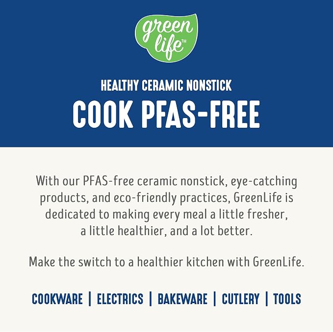 GreenLife Non Stick Fry Pan Set (7" & 10"), Non-Toxic PFAS-Free Ceramic Skillets, Dishwasher & Oven Safe, Egg Omelet Frying Pans, Stay- Cool Handles, Kitchen Home Cooking Essentials, Blue