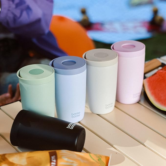 BOTTLE BOTTLE Insulated Coffee Tumbler with Push Button Lid 12oz(Blue) | Leakproof,Stainless Steel Travel Mug,Keeps Drinks Hot & Cold for 6 Hours,for Office & On the Go