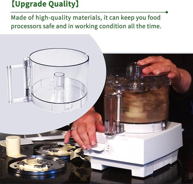 7Cup Food Processor Bowl Compatible with Cuisinart DLC-10 Bowl FP-631AGTX-1 | (2 tabs) NOTE: 7 Cup Food Processor Work Bowl features 2 tabs on the top rim of the workbowl, Vanshly