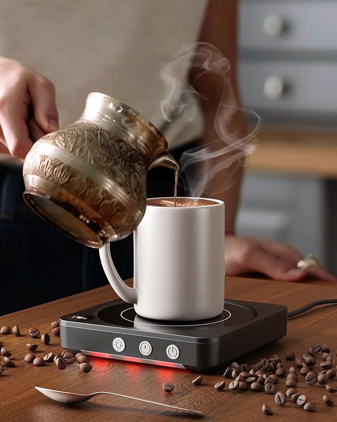Mug Warmer - 36W Coffee Mug Warmer for Desk with Temperature Display, 2-12Hrs Auto Shut Off, Smart Candle Warmer - Ideal Coffee Gifts Accessories Keep Beverages Coffee Warmer