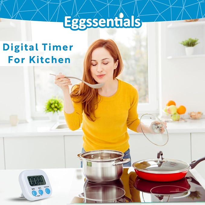 Pack of 4 - Kitchen Timer with Big Digital Numbers and Loud Alarm - Kitchen Timers for Cooking, Classroom for Kids, Gym, Yoga, Office.